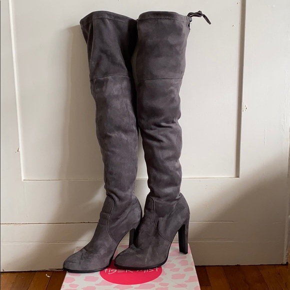 Tiger Mist Over The Knee Grey Boots 